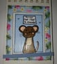 Quirky art A6 lined flip over notepad with original picture of a cute mouse