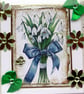 Snowdrop Flowers - Hand Crafted Decoupage Greeting Card - Blank 3006