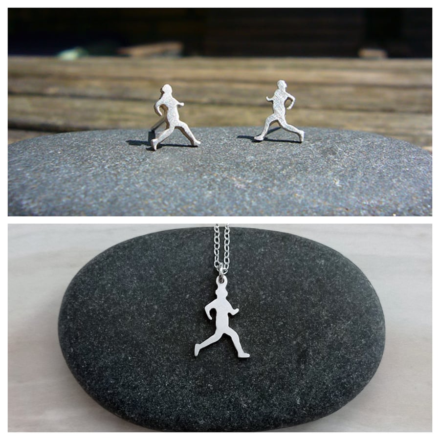 sterling silver runner necklace & earrings, beautiful bundle
