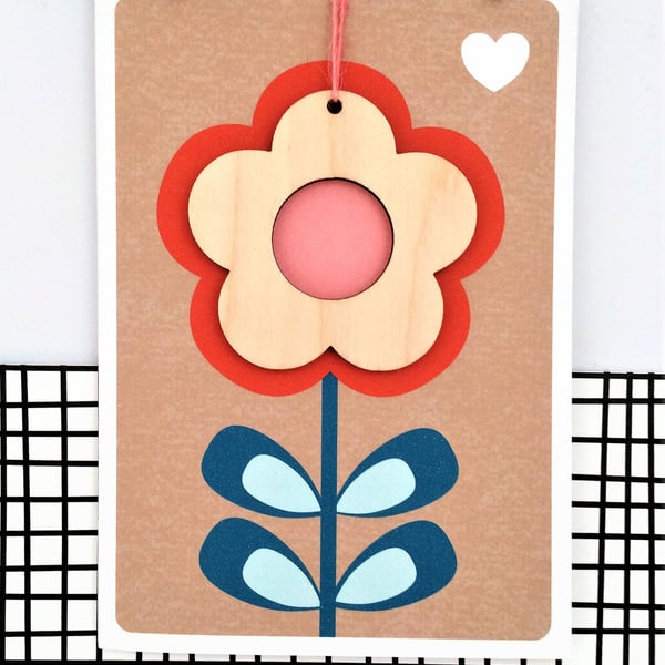 Flower Greetings Card - Keepsake Card, Handmade Luxury Card, Flower Decoration, 