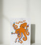 Cheers Octopus Funny Celebration Congratulations Birthday A6 Greeting Card