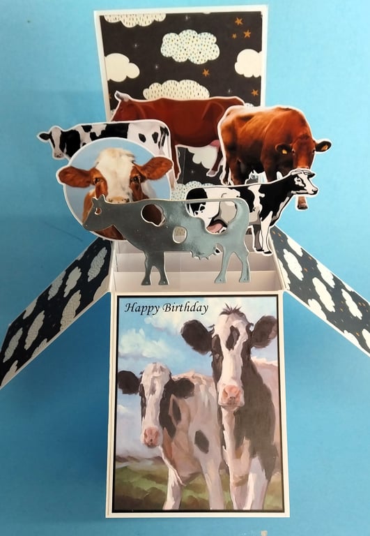 Birthday Card With Cows