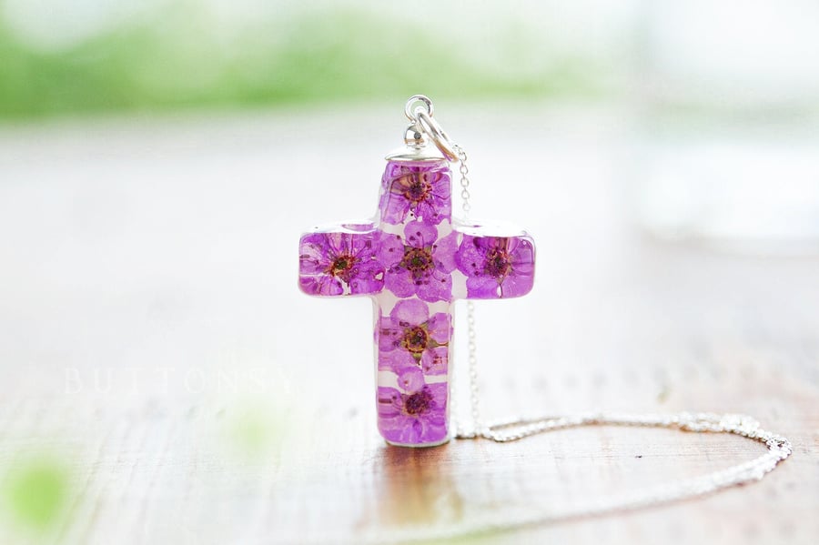 Cross Necklace Easter gifts Purple Christian Jewelry Gifts for Her Bridal Jewell