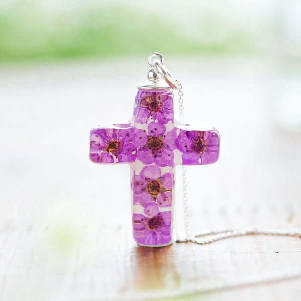 Cross Necklace Easter gifts Purple Christian Jewelry Gifts for Her Bridal Jewell