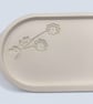 White Oval Catchall Tray With Flower Imprints  - Image 4