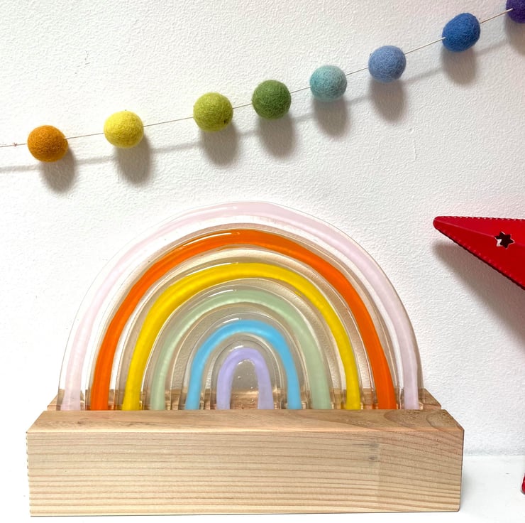 Wooden rainbow blocks store pastel