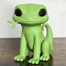 Lizard With Sprout Figure - Cute Resin Sculpture - 3D Printed Decor 
