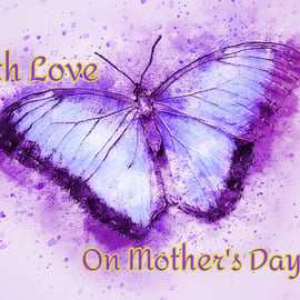 Happy Mother's Day With Love Butterfly Card A5