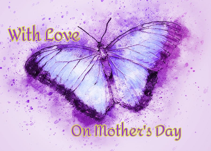 Happy Mother's Day With Love Butterfly Card A5