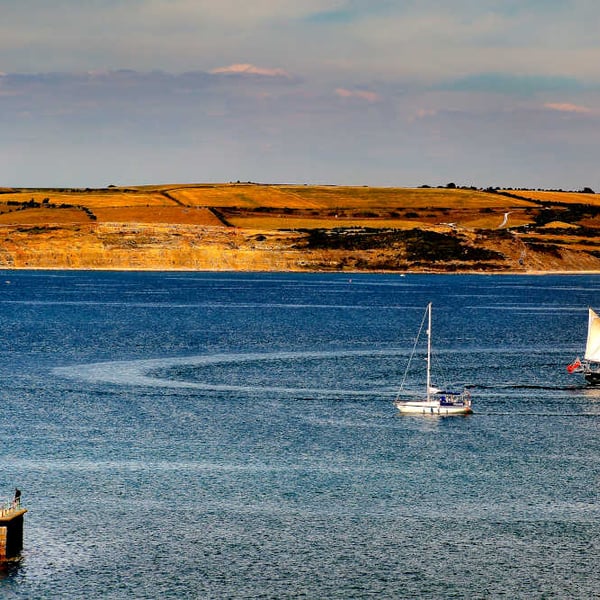 Picture Weymouth Bay Dorset Print, Stone Pier