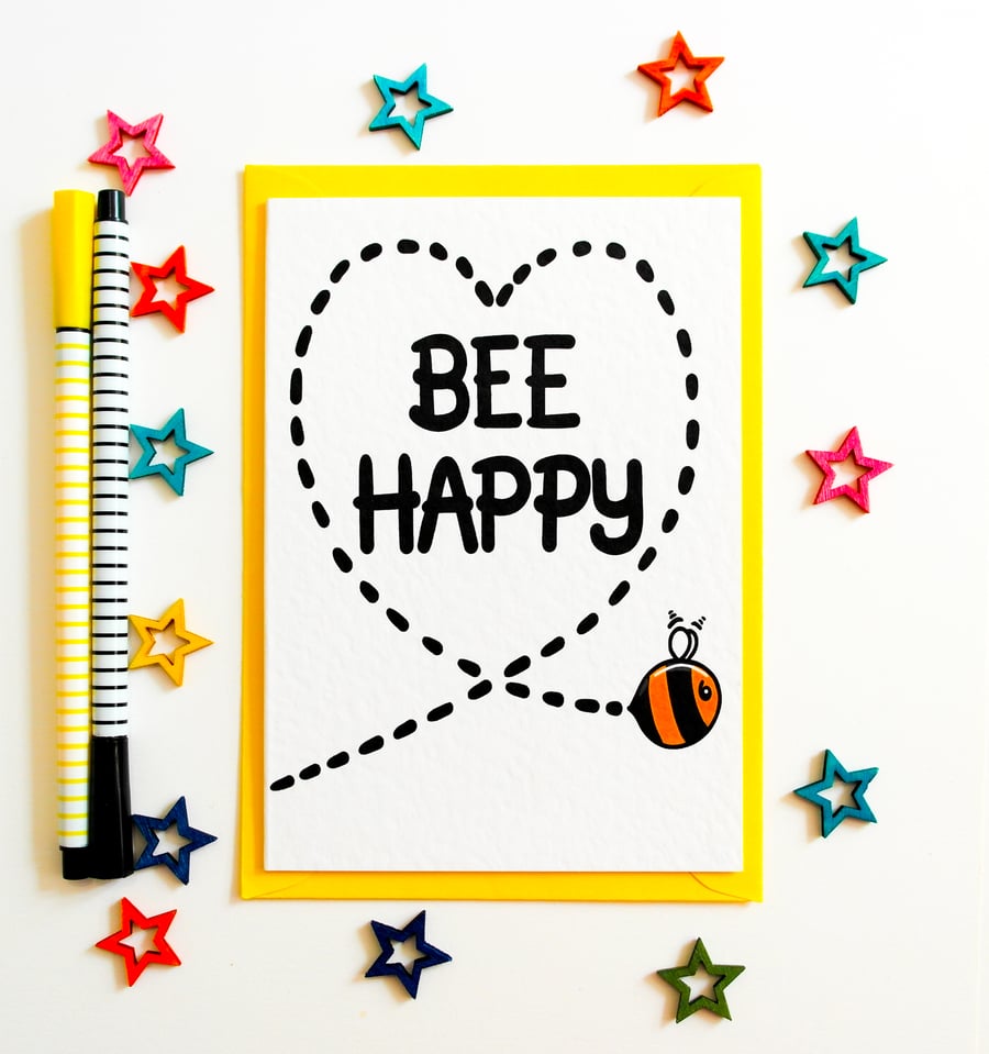 Bee Happy, New Home, Retirement Celebration Card