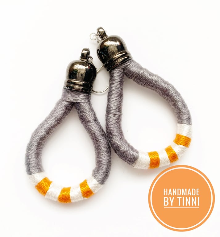 Knotted earrings, Pretty And Colourful earrings, cotton jewellery 