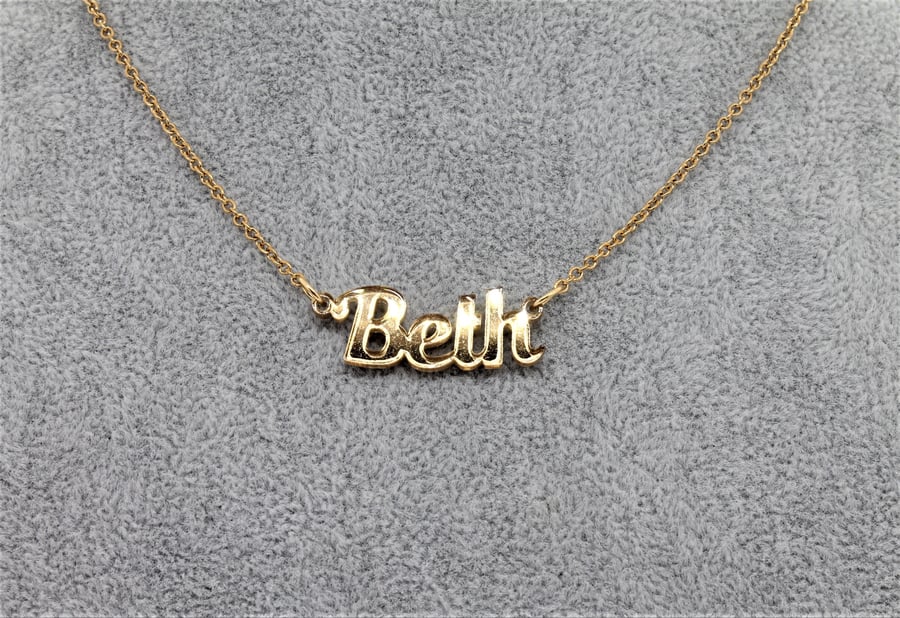 Gold mirror acrylic personalised Name Necklace