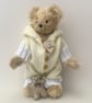 Bedtime teddy bear, one of a kind collectable mohair artist bear, dressed teddy