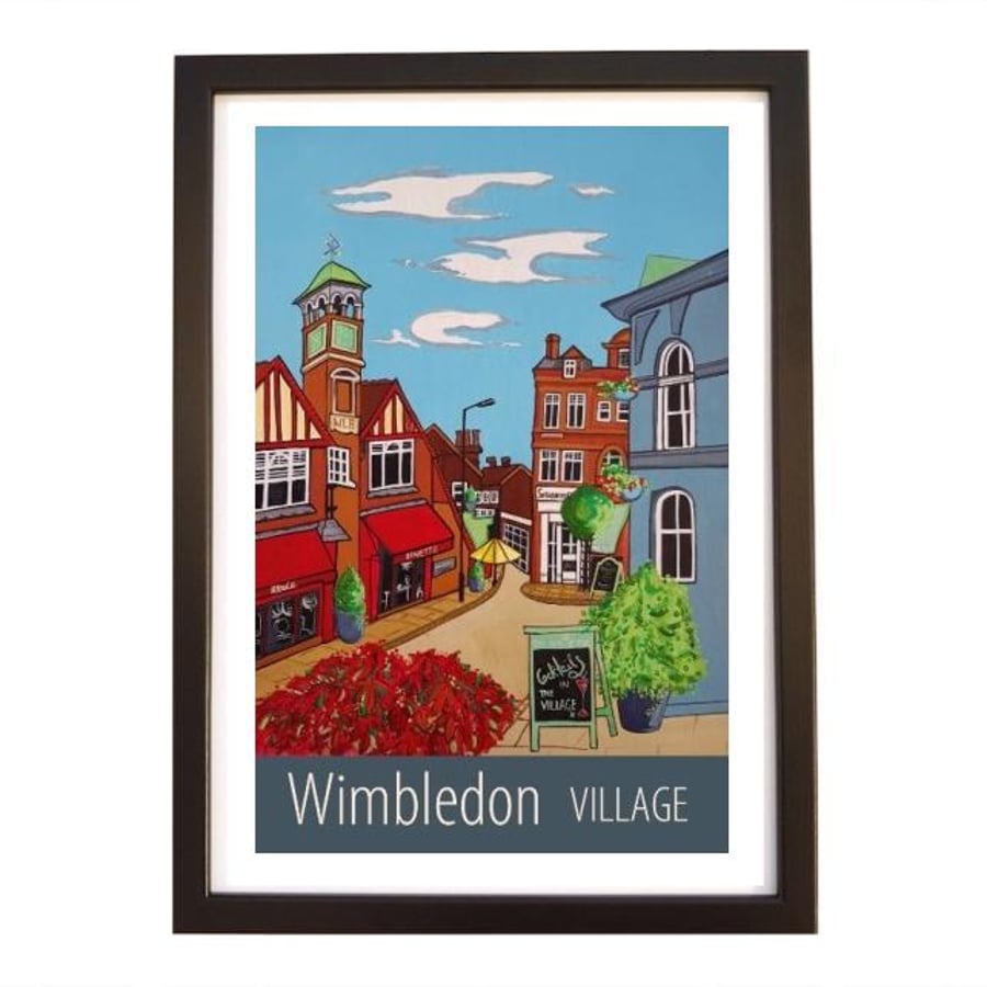 Wimbledon Village travel poster print by Susie West