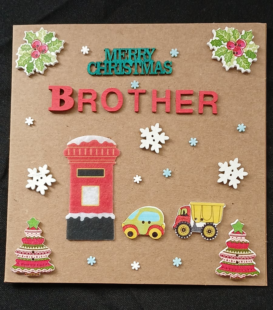 Handmade, brother christmas card 