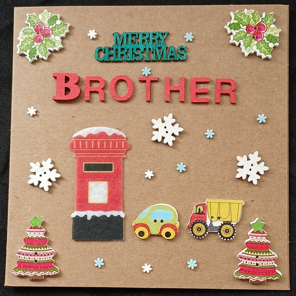 Handmade, brother christmas card 