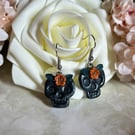 Black skull earrings