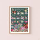 'Tea Plant Guide' Illustration Print A4 Unframed 