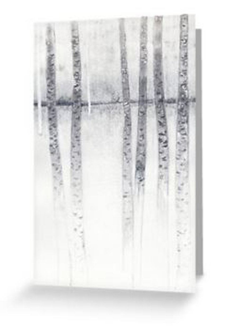 Birch tree study drawing blank notelet greeting card