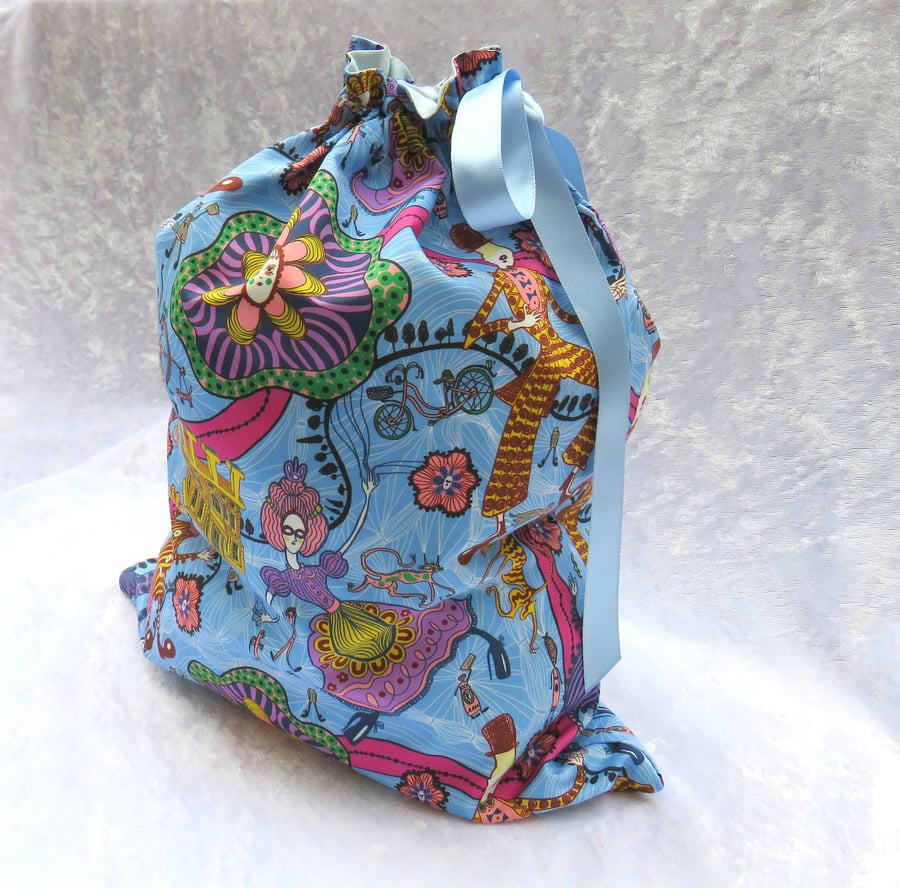 Liberty Tana Lawn bag, pyjama bag, 34cm, lined