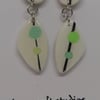Green spot ceramic earrings 