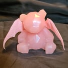 Bat Bear - Resin Art Bear Figurine  - Pale Pink  - Rosaline