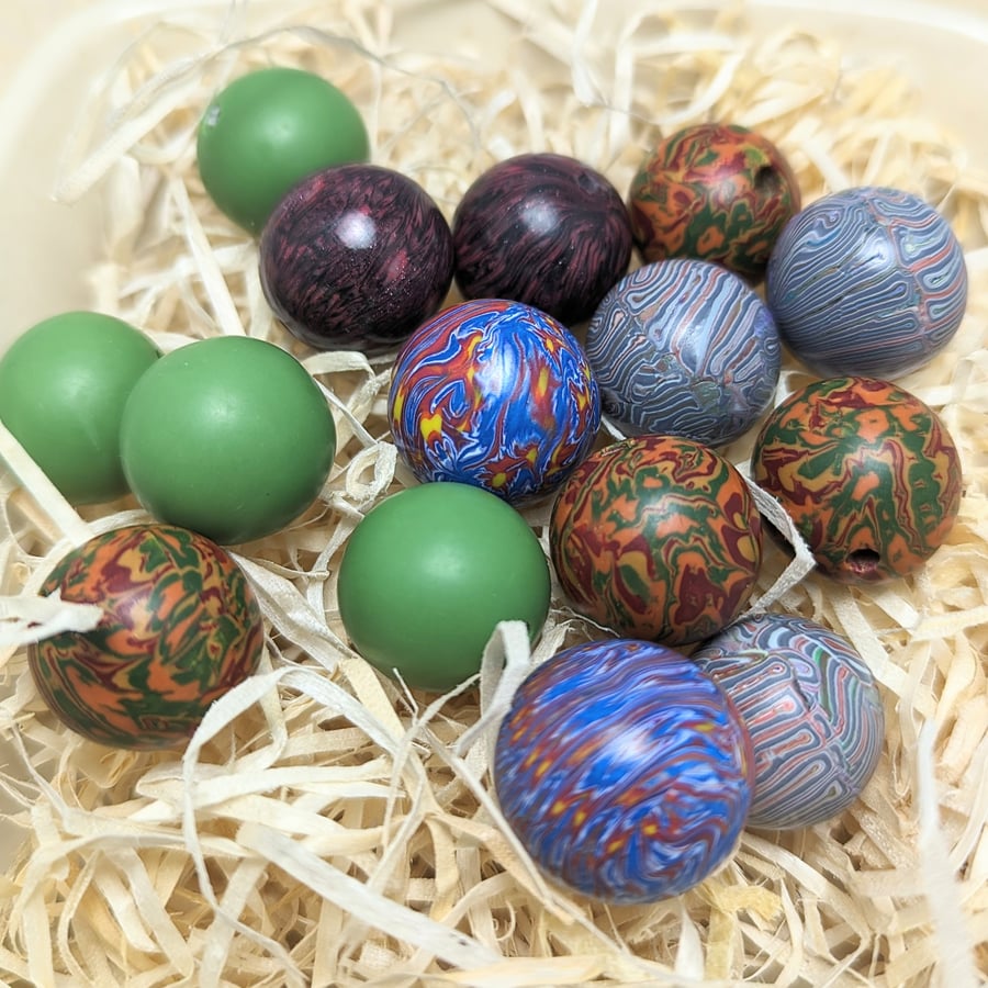 Chunky Polymer Clay Bead Selection Folksy