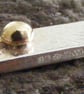 Sterling Silver and 18Ct Yellow Gold Bar Pendant and Chain - Hallmarked - Image 2