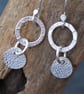 Silver Flower Hoop Drop Earrings, Handmade Silver Jewellery - Image 7