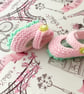 Hand Knitted baby shoes, premature to 3 months baby girl booties  - Image 3