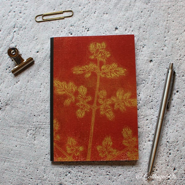 SECONDS SUNDAY A6 Autumn Nature Print Notebook Hand Designed By CottageRts