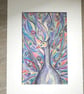 Peacock, colour and graphite pencil drawing.   - Image 1