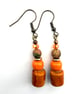 Light Brown Orange Dangle Drop Boho Earrings - Image 2