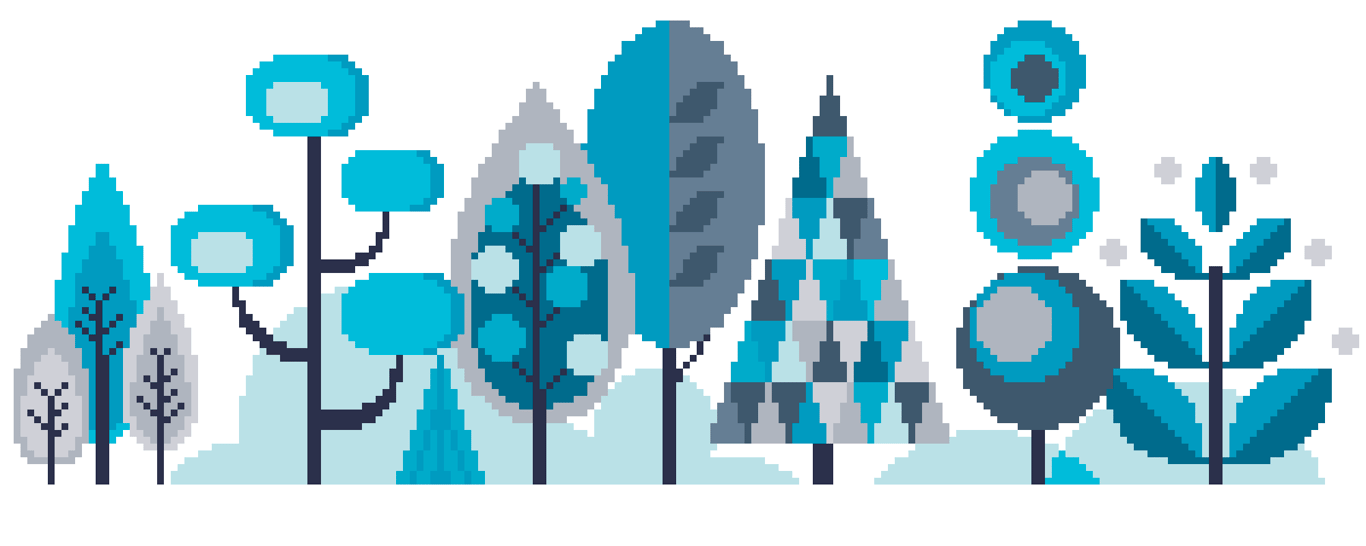 050B - Scandinavian Modern Forest Trees Series - Winter - Cross Stitch Pattern