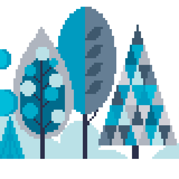 050B - Scandinavian Modern Forest Trees Series - Winter - Cross Stitch Pattern