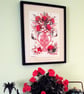 Red Rose Display A3 Art Print - Image 2