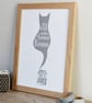 A Cat Makes A House A Home Art Print Unframed - Image 2