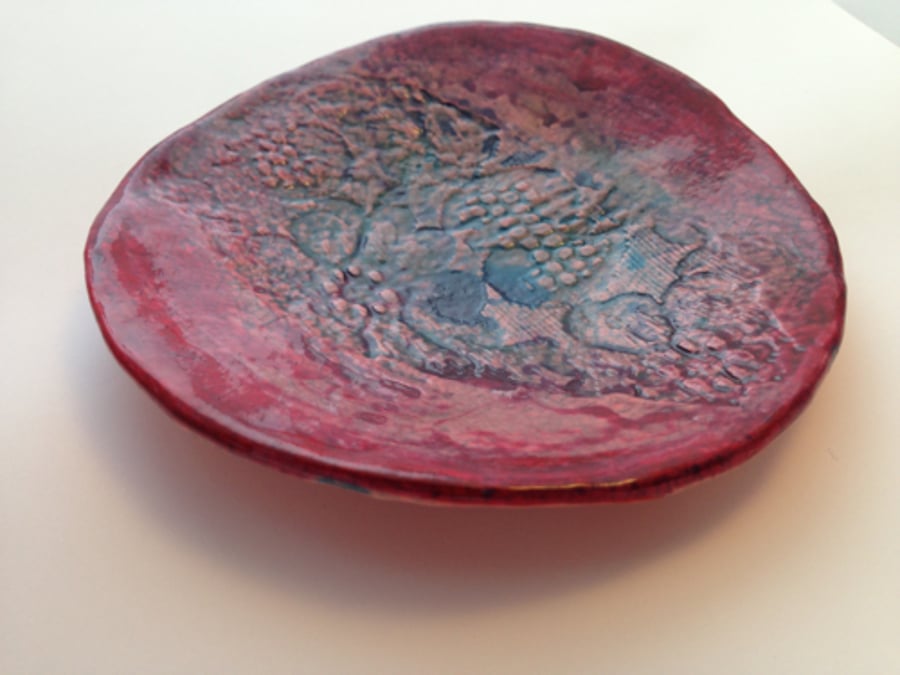 Red Ceramic Trinket Dish