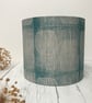 Hand Printed Linen Lampshade in Teal Blue - Image 3