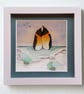 Penguin Coastal Art, Handmade 3D Watercolour Picture, One-of-a-Kind Beach Gift - Image 3