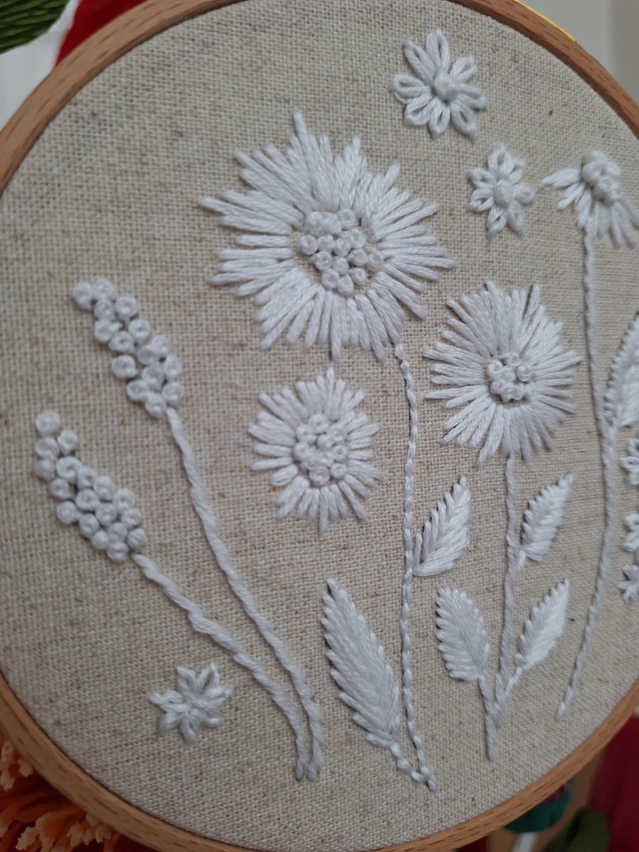 Floral embroidery hoop