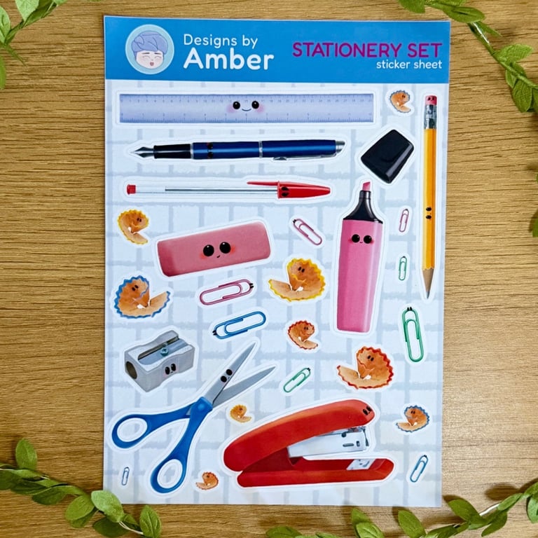 Stationery Sticker Glossy Sheet - Planner Journal Accessories Kiss Cut