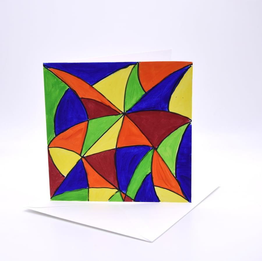 Abstract multi coloured greeting card, multi purpose