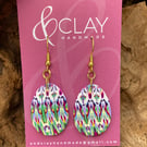 Colourful Patterned Polymer Clay Easter Egg Earrings