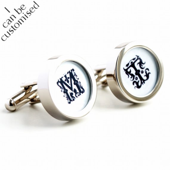 Monogram Cufflinks with Initials in 16th Century Letters