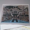 Promenade Papercut Card vintage map