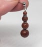 Brown Sandstone Graduated Drop Earrings – Stainless Steel Studs Handmade - Image 4