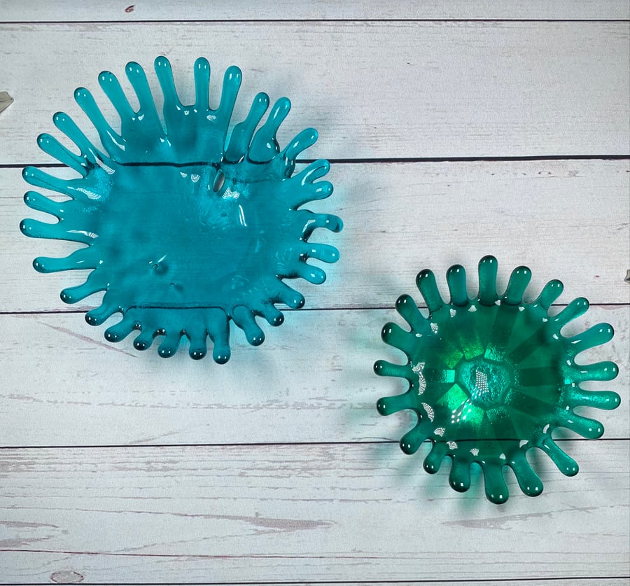 Fused glass dishes - glass splash dishes - seconds sunday  