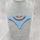 Recycled Aluminium Drink Can Base Blue Acrylic Shield Inspired Necklace Pendant